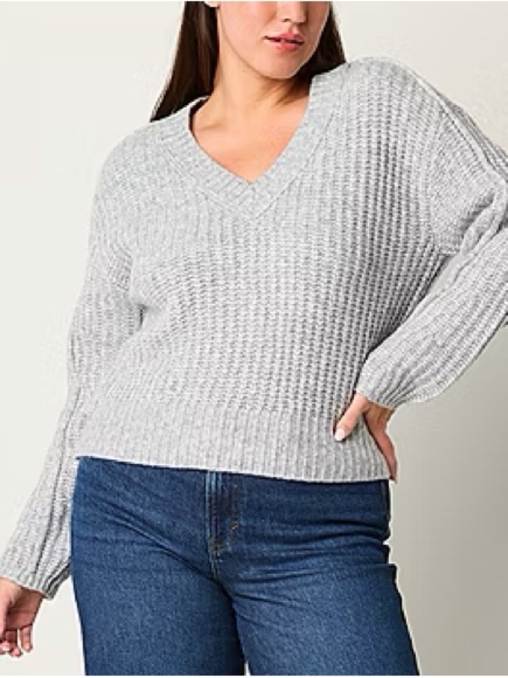 a.n.a Womens V Neck Long Sleeve Pullover Sweater
